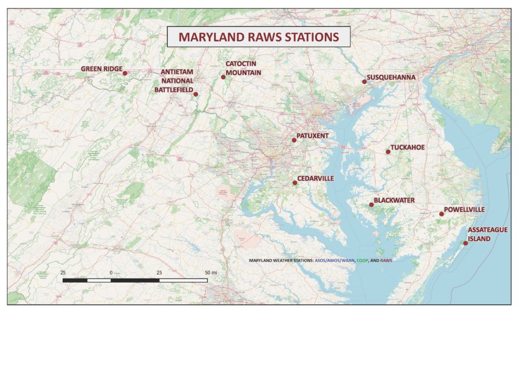 RAWS Station Map & links Maryland Climate and Weather