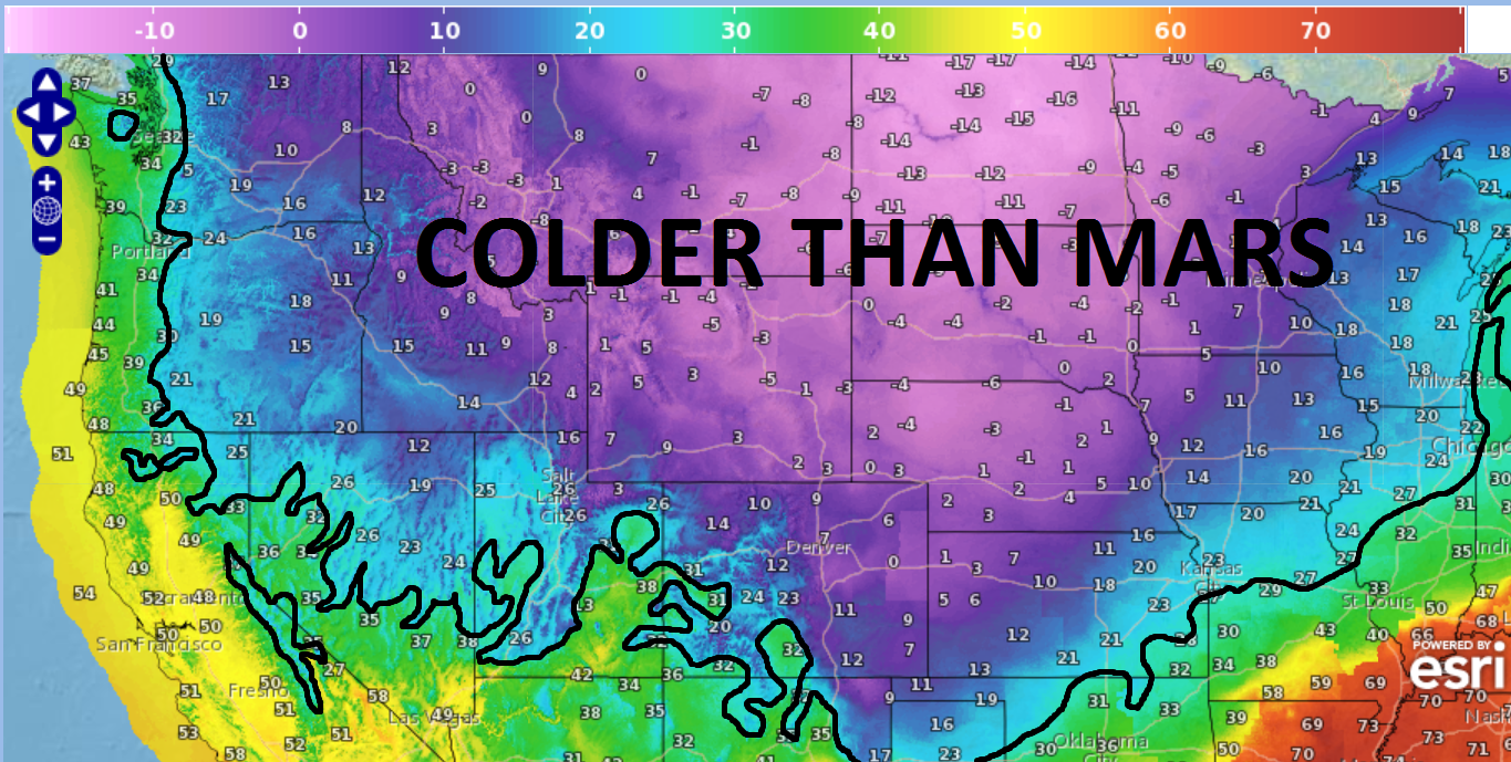 Ten states are colder than… Mars? Ingalls Weather